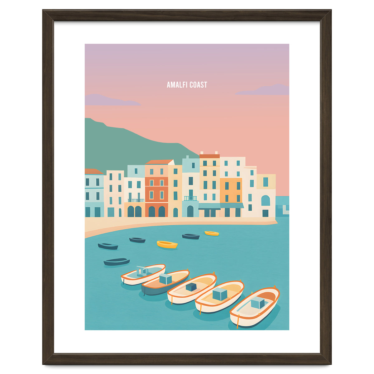 Amalfi Coast Italy Travel Postcard