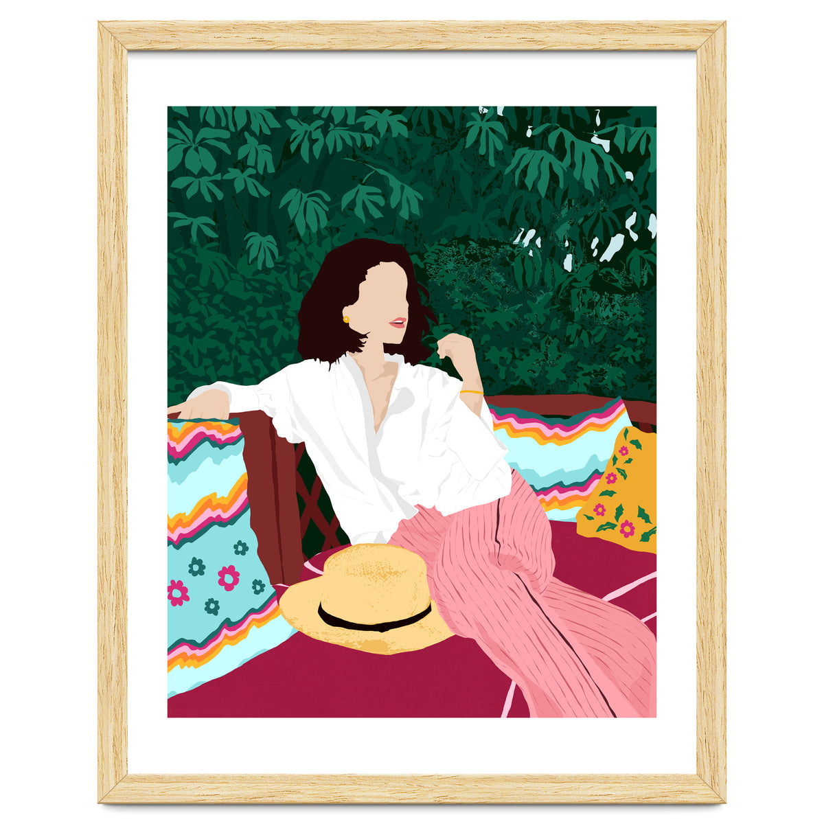 Bohemian Soul, Modern Boho Woman Decor Self Love, Self Care Portrait Fashion Patio Style Garden