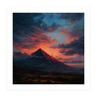 Majestic Mountain Peak at Sunset (Print Only)