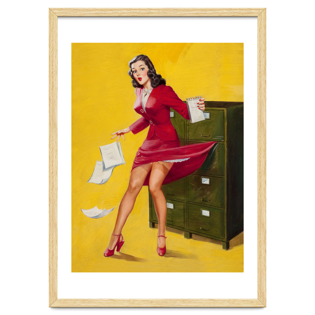 Pinup Girl In Office Accident