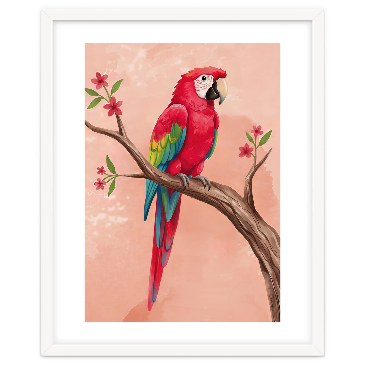 Red Macaw Parrot Bird Forest