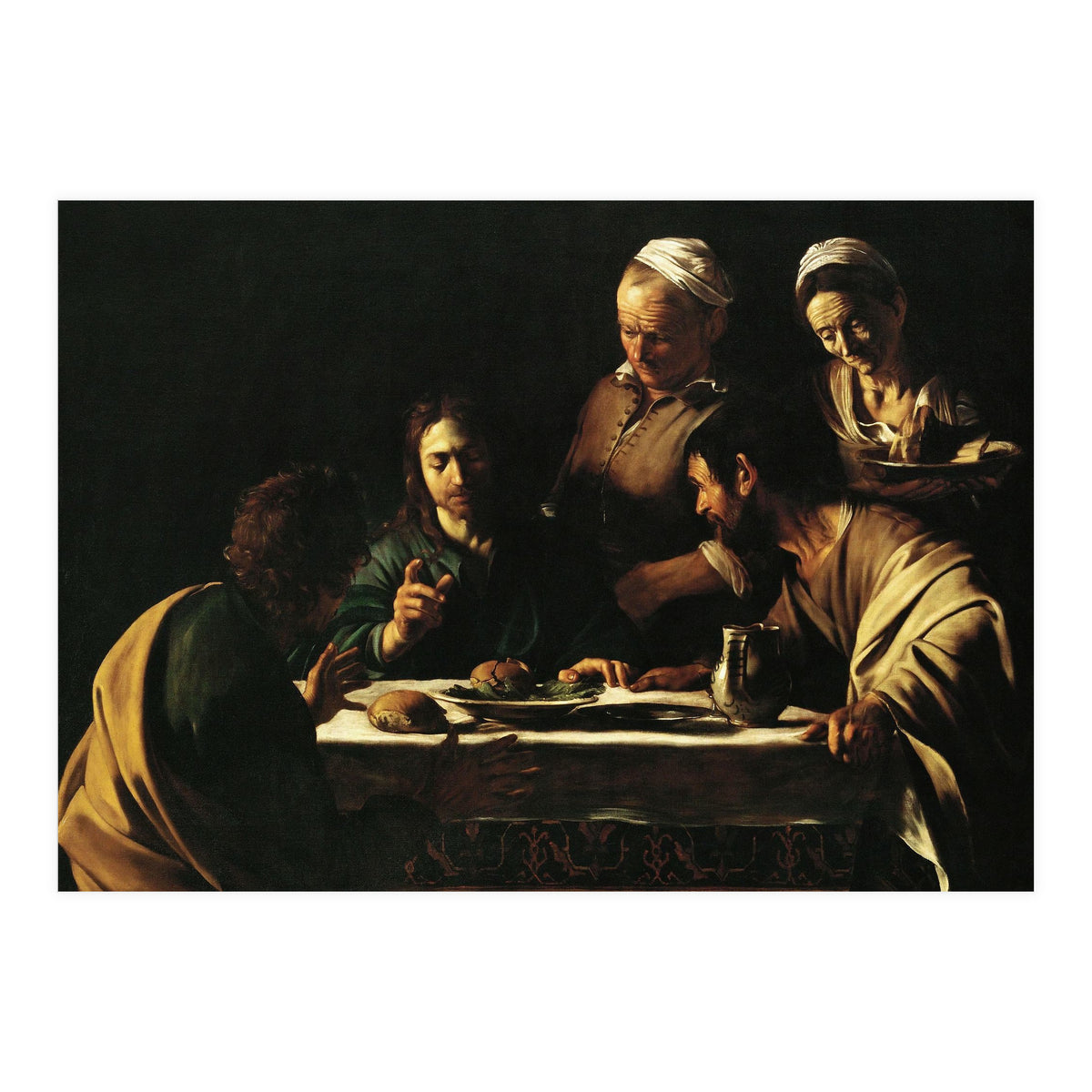 Caravaggio / 'Supper at Emmaus', 1606, Oil on canvas, 141 x 175 cm. JESUS. CRISTO RESUCITADO. (Print Only)