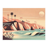 Vintage California, Coastline Poster (Print Only) thumbnail