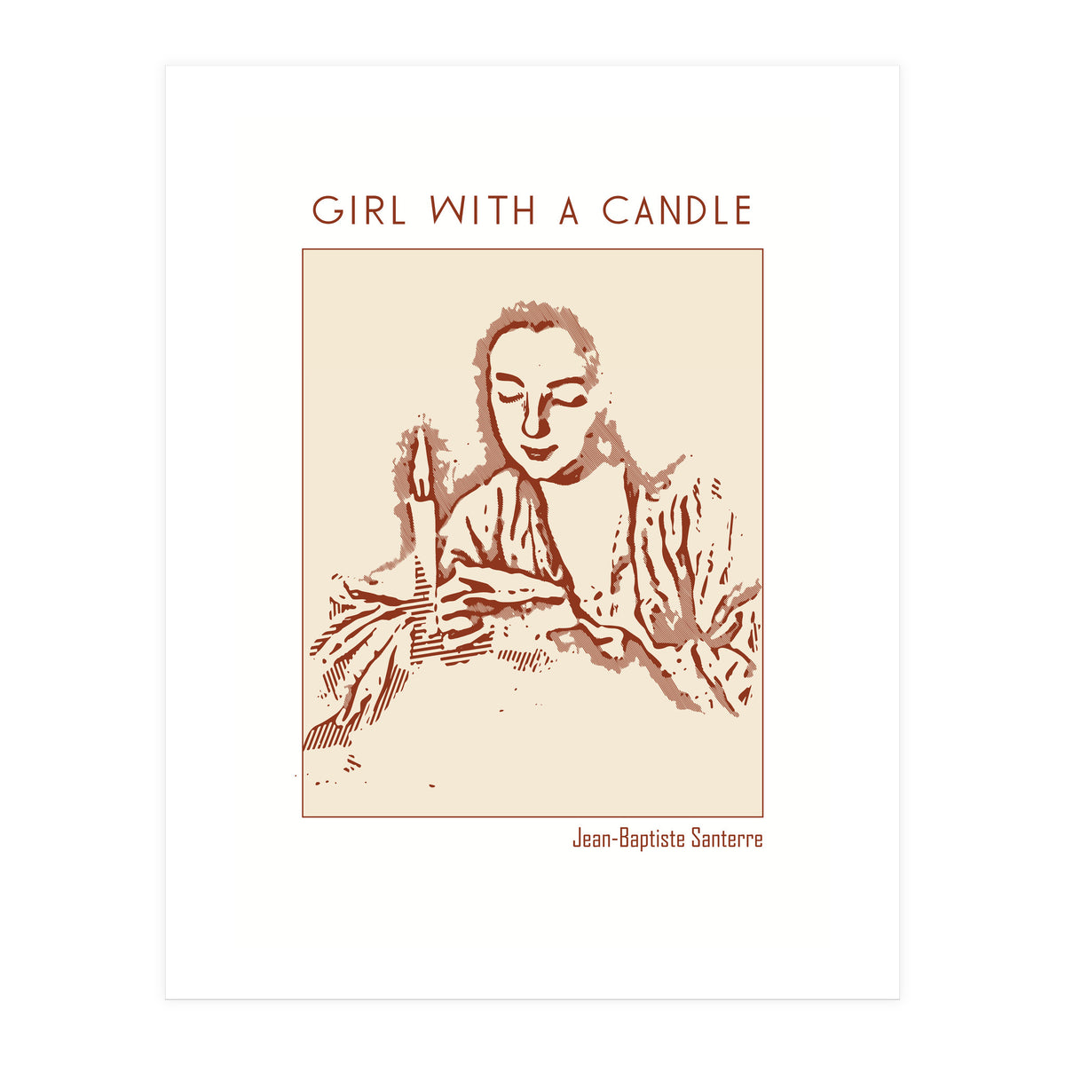 Girl With A Candle – Jean Baptiste Santerre (Print Only)