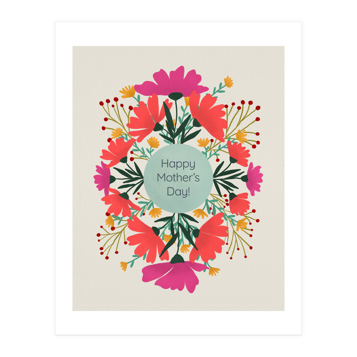 Happy mother's day floral design (Print Only)