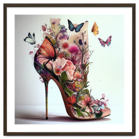 Floral Stiletto With Butterflies