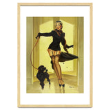 Pinup Girl In Black Dress On A Hall Experiencing Sudden Wind thumbnail