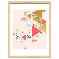 Gold Abstraction, Abstract Eclectic Colorful Geometrical, Blush Pastel Metallic Chic Graphic Design