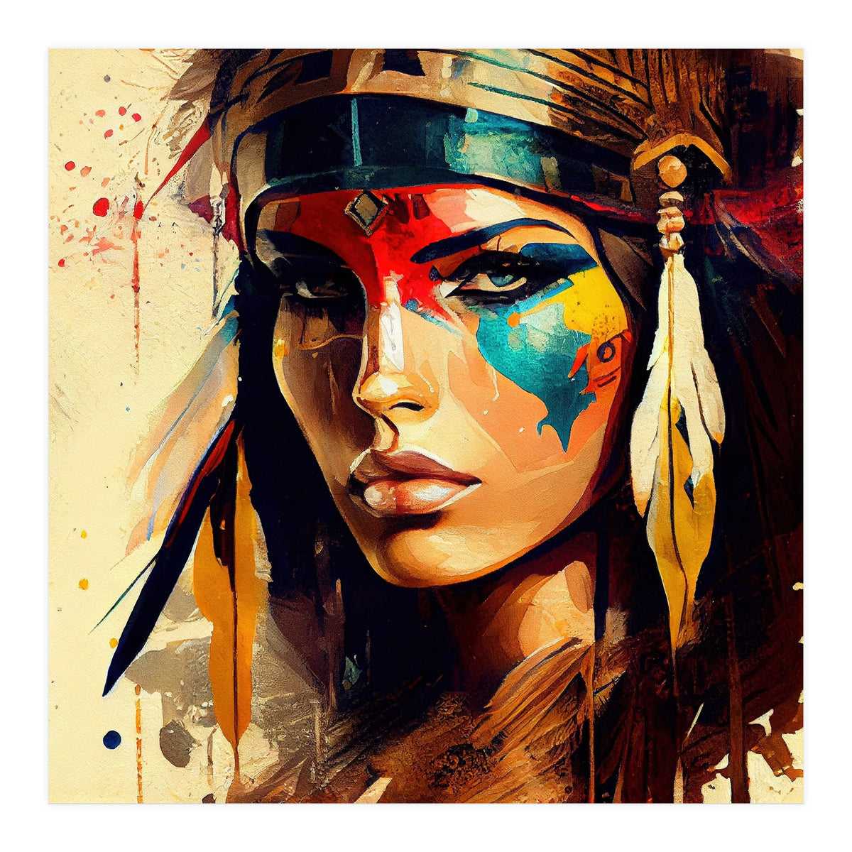 Powerful Egyptian Warrior Woman #2 (Print Only)