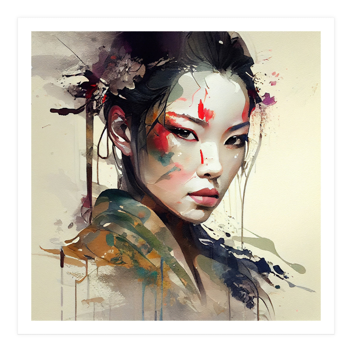Powerful Warrior Geisha #1 (Print Only)