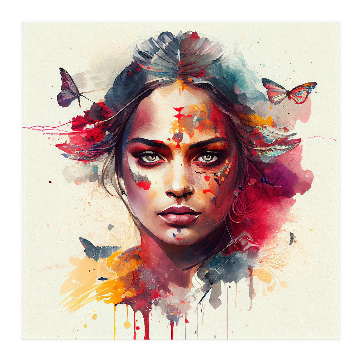 Festival Butterflies Hindu Portrait (Print Only)