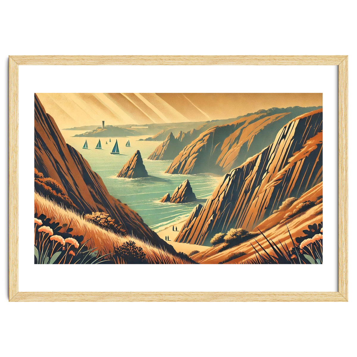 Vintage Cliffside Serenity Poster