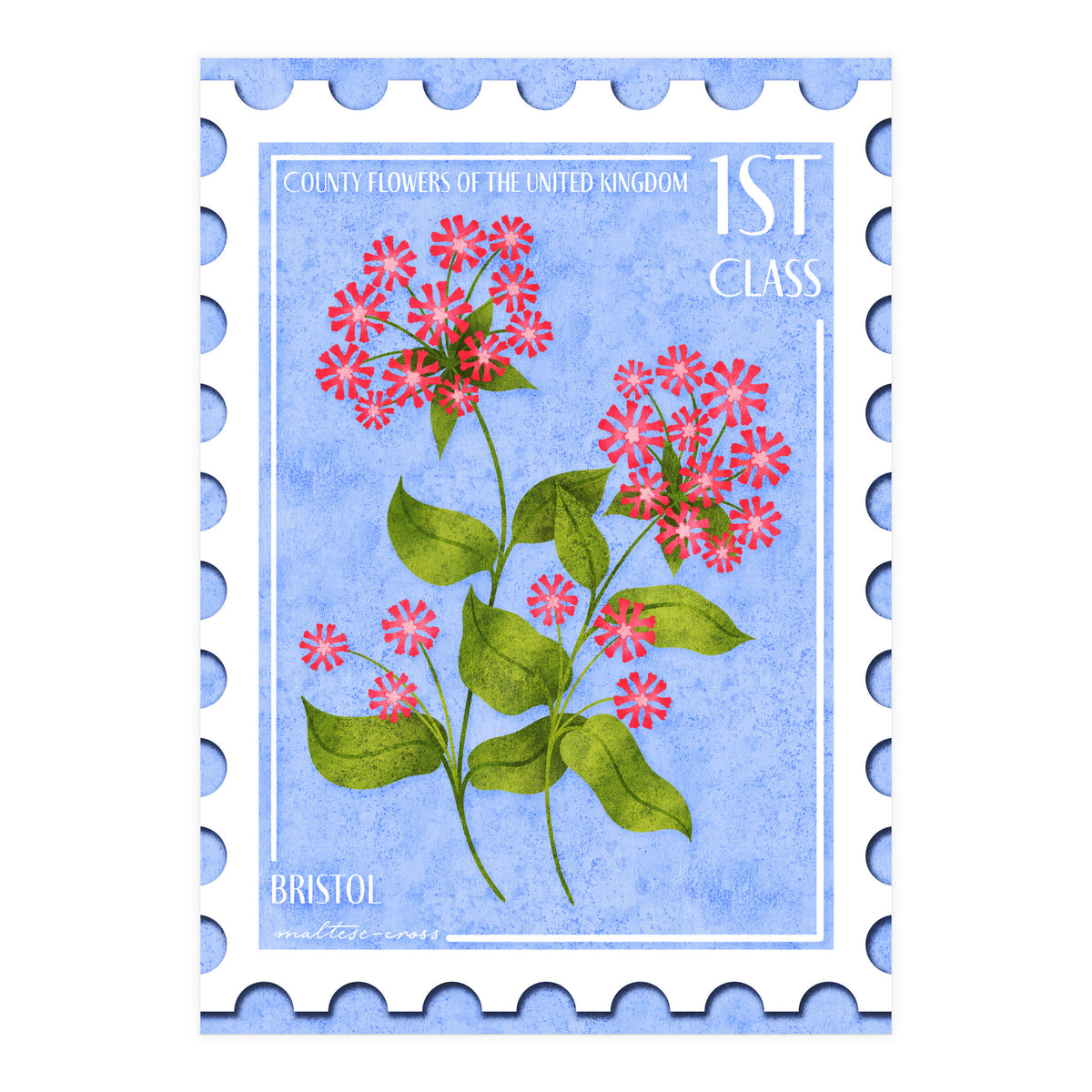 Bristol Maltese Cross Postage Stamp (Print Only)