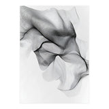 Abstract Black And White Flowing Lines Forming Organic Shapes And Forms (Print Only) thumbnail