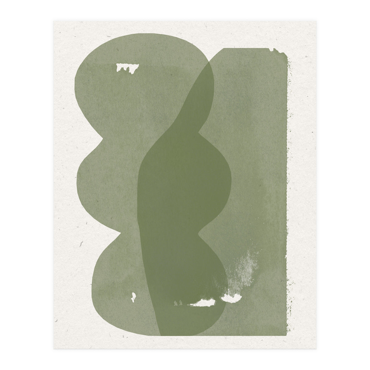 GREEN WATERCOLOR SHAPES NO.1  (Print Only)