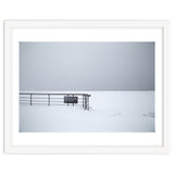 No lifeguards on the sign board in the winter snow beach thumbnail