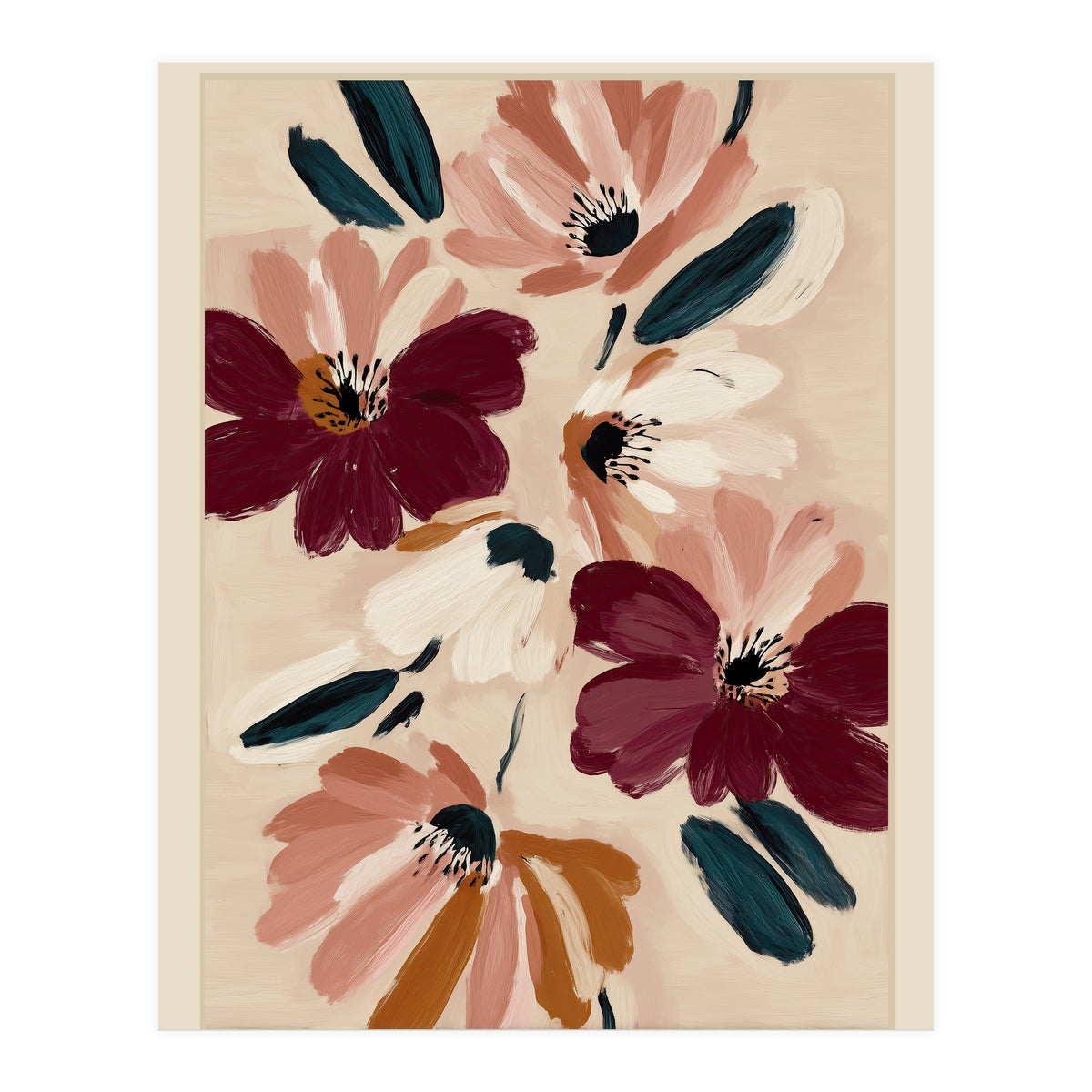 Blush And Wine Blossoms I (Print Only)