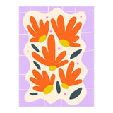 Modern Grid Floral Violet (Print Only) thumbnail