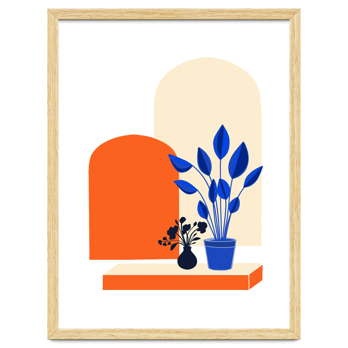 Bohemian Window Seat, Abstract Minimal Architecture, Eclectic Shapes Botanical House Plants