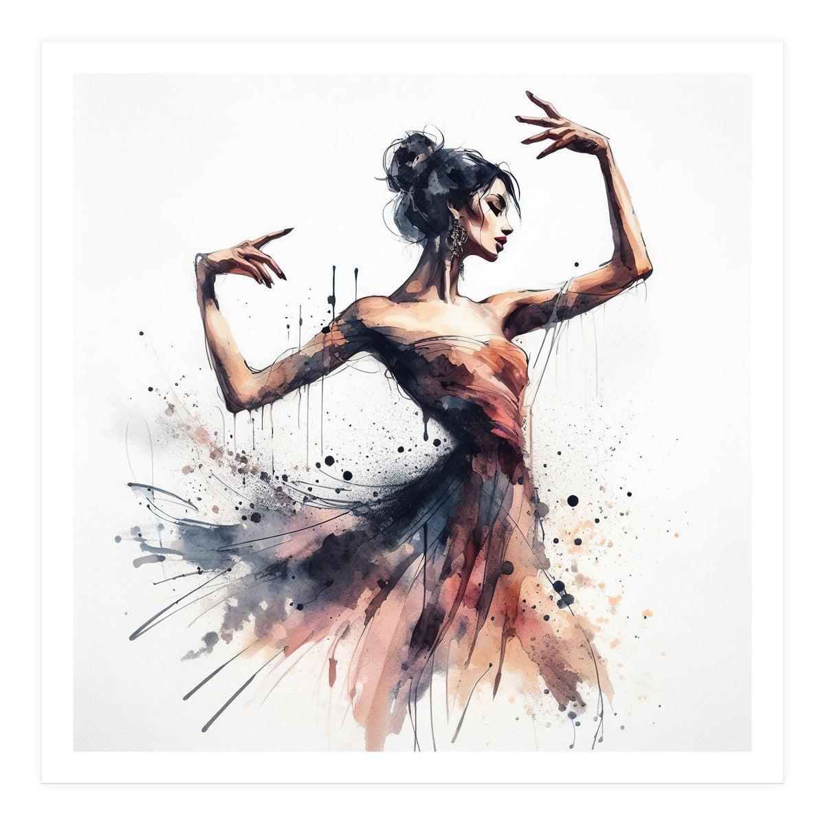 Watercolor Ballet Dancer #1 (Print Only)