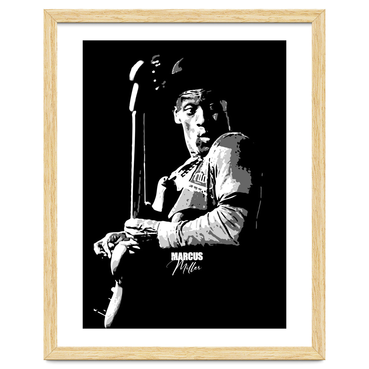 Marcus Miller American Music Legend in Grayscale