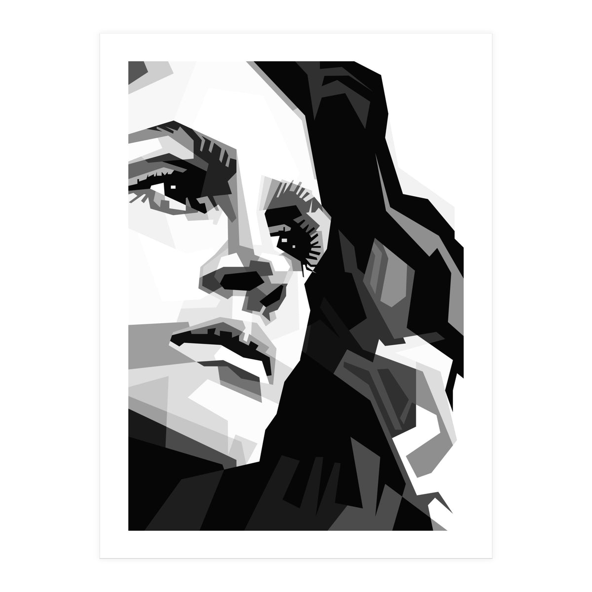 Julia Roberts Monochrome Illustration (Print Only)