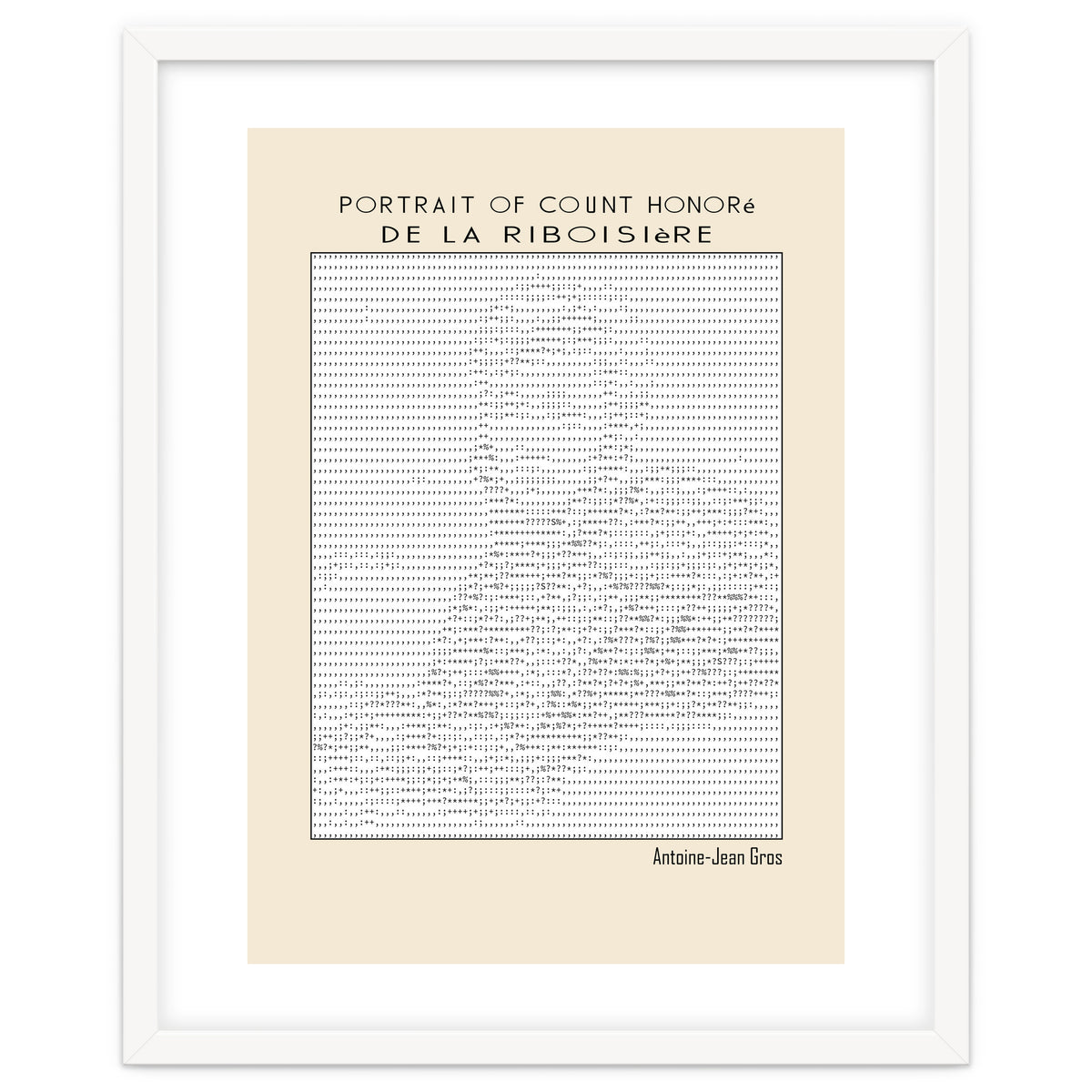 Portrait of Count Honoré de La Riboisière – Antoine-Jean Gros (ascii art)