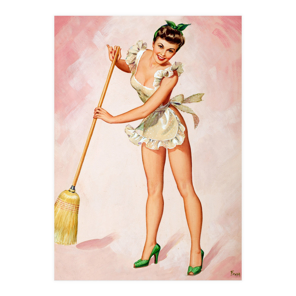 Sexy Pinup Mate On The Work (Print Only)