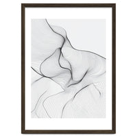 Abstract Black And White Flowing Lines Organic Form