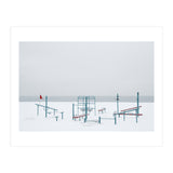 Playground in the winter snow beach (Print Only) thumbnail