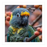 Yellow Headed Amazon Parrot Close Up Portrait (Print Only)
