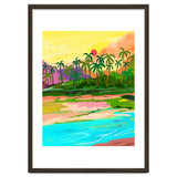 Tropical Backwaters Of Kerala, Nature Jungle Forest Landscape Painting, Dreamy Scenic Travel Lake Palm Bohemian thumbnail