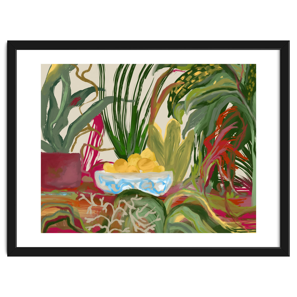 Tropical Table of Lemons still life expressionism oil