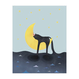 Beauty Sleep - Melting Cat on the crescent moon (Print Only) thumbnail