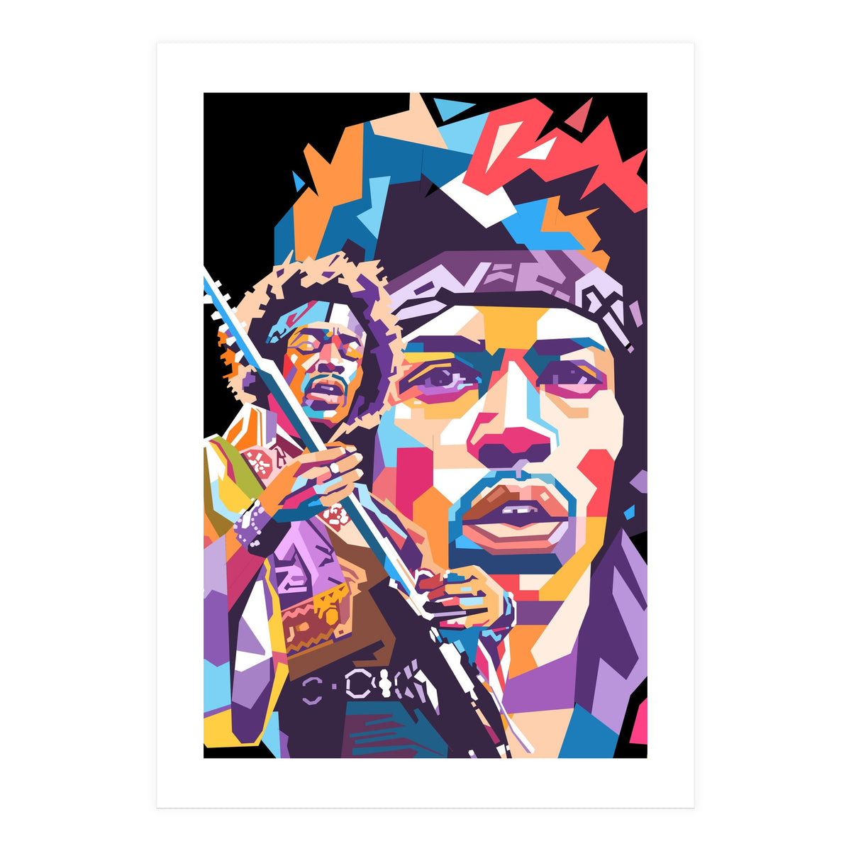 Jimi Hendrix wpap art (Print Only)