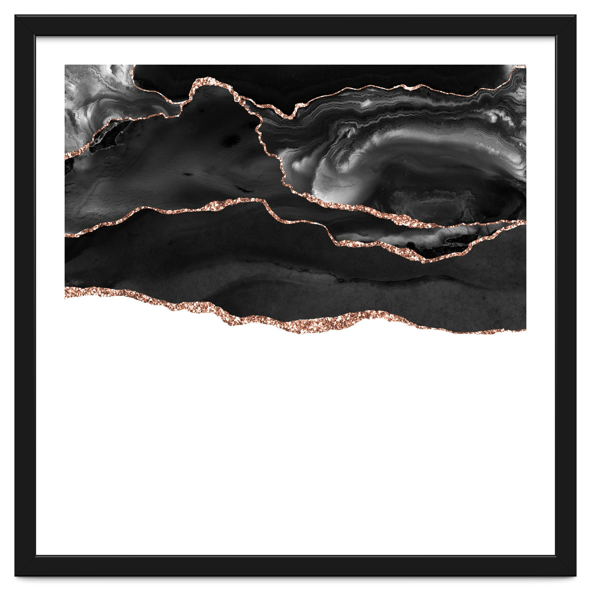 Black & Rose Gold Agate Texture 05