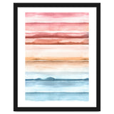 Watercolour Abstract Stripes Red Blue thumbnail