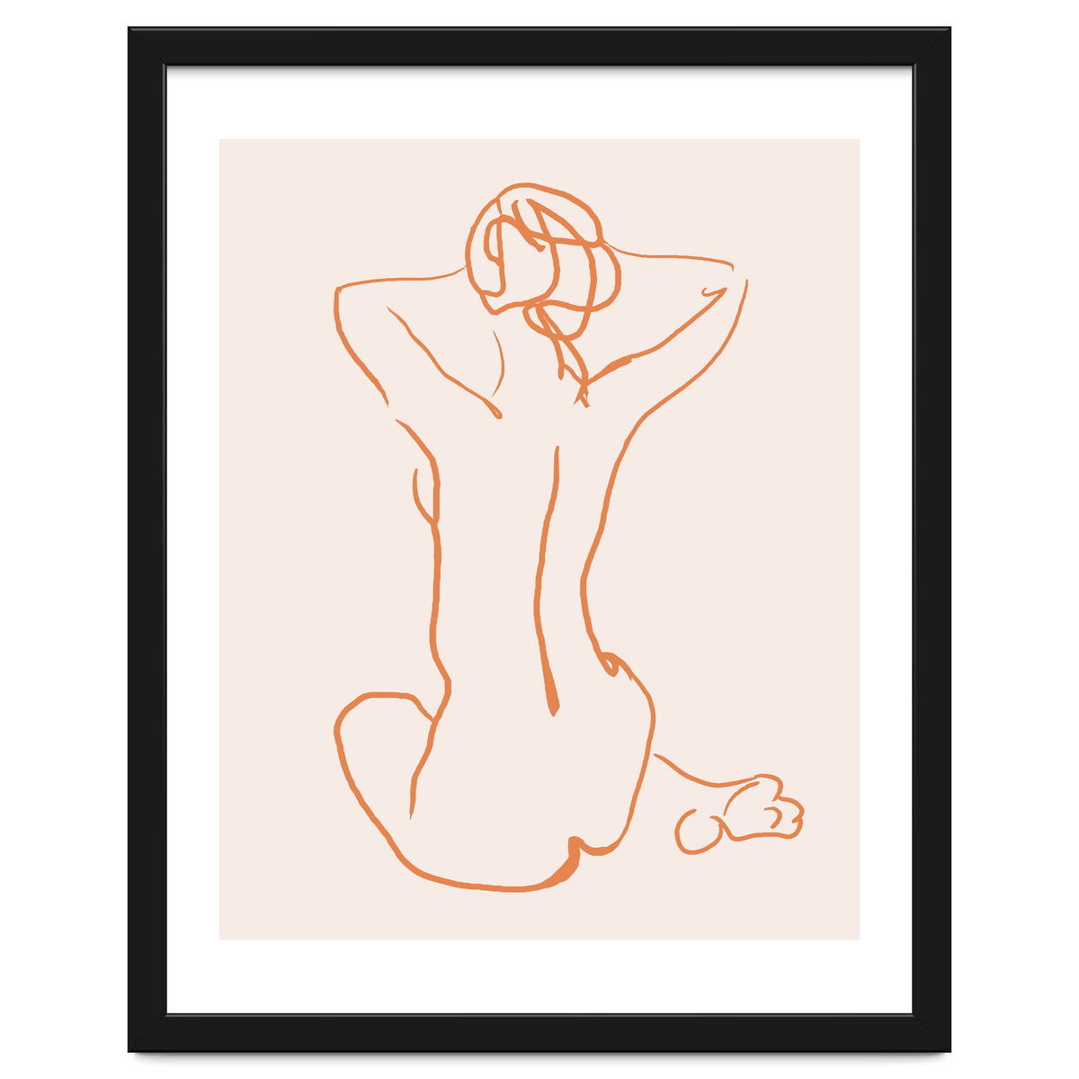 Femina, Abstract Minimal Woman Line Art Sketch, Drawing Feminine Empower Express