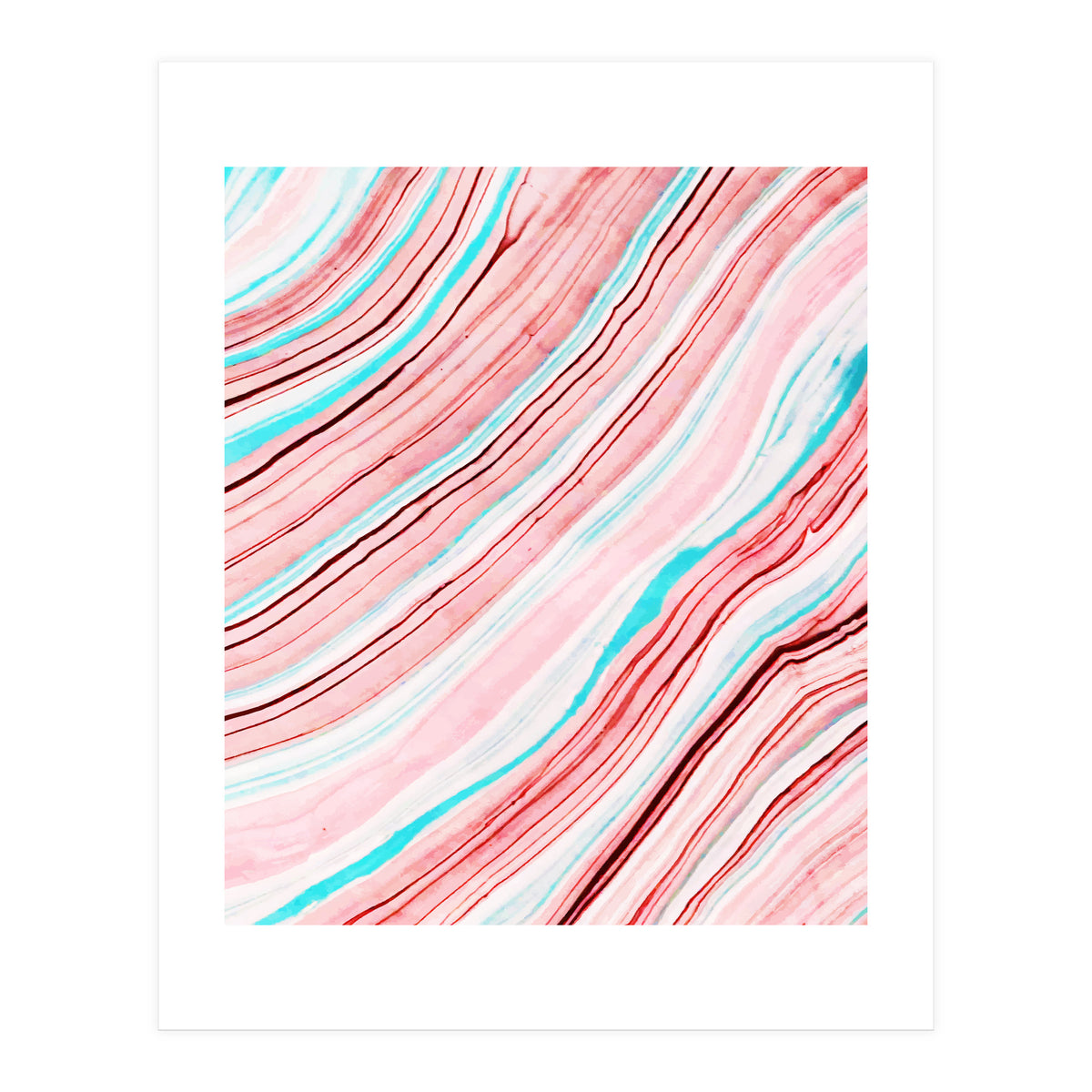 Between the Lines, Pastel Watercolor Abstract Painting, Subtle Neutral Minimal Illustration (Print Only)