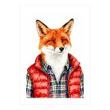 Dapper Fox Portrait Puffer Wild Fashion  (Print Only) thumbnail