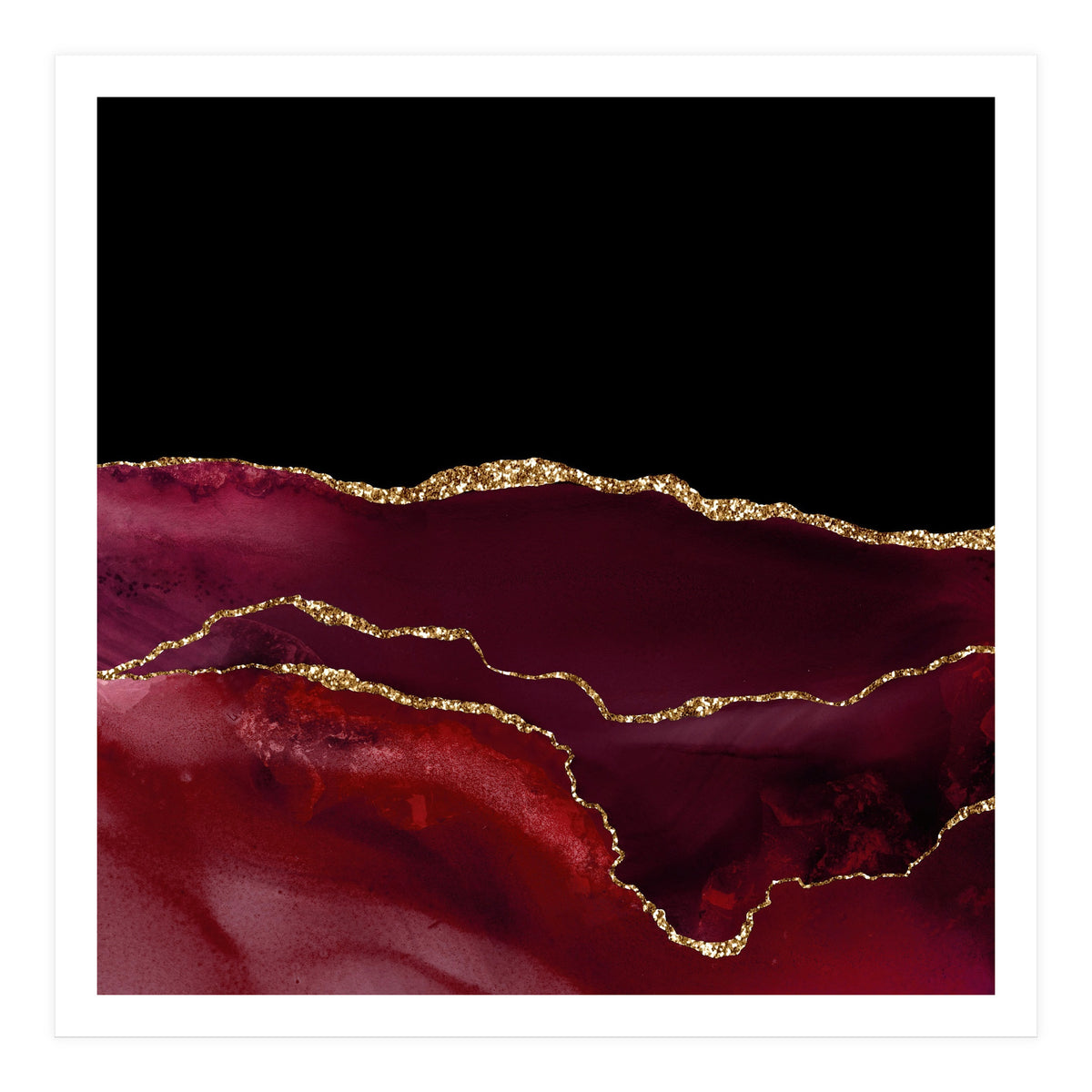 Burgundy & Gold Agate Texture 07 (Print Only)