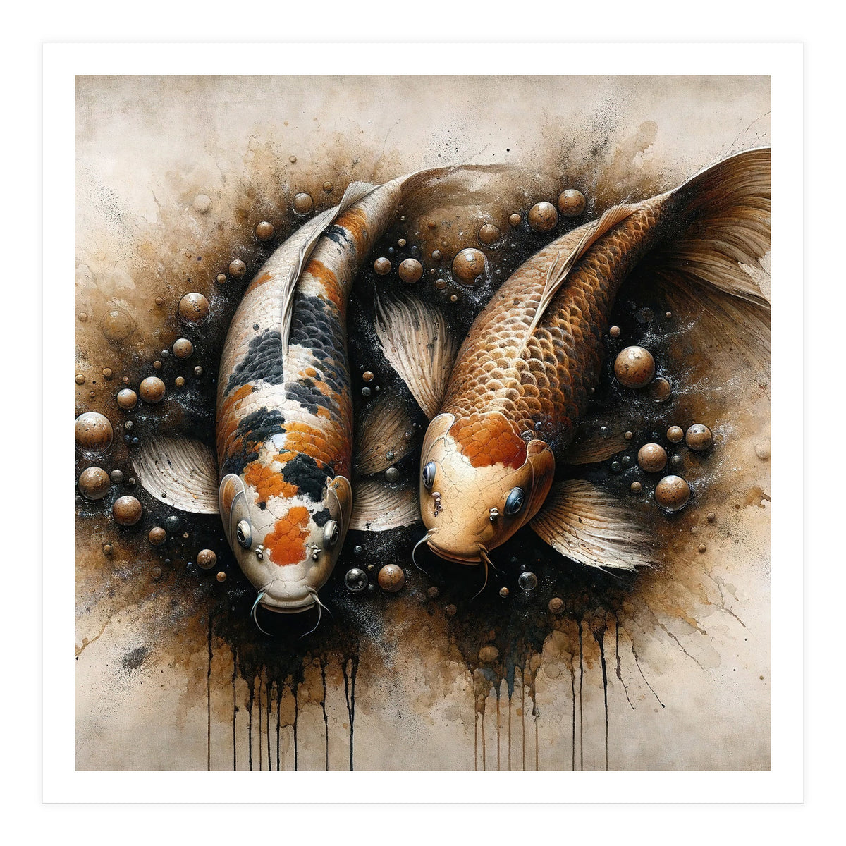 Powerful Koi Fish Pair (Print Only)