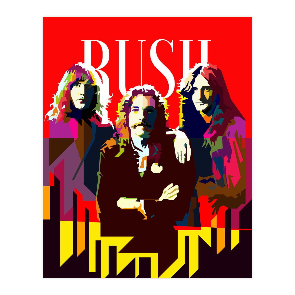 Rush Progressive Rock Pop Art WPAP (Print Only)