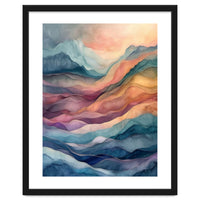 Abstract Fluid Mountain Landscape Art