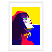 Girl Smoking Pop Art WPAP Style Illustration