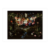 Juan de Arellano / 'Garland of Flowers with Landscape', 1652, Spanish School. (Print Only) thumbnail