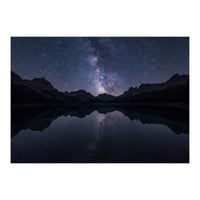 Starlit Reflection: Milky Way Over Mountain Lake (Print Only)