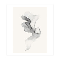 Abstract Black And White Swirling Lines Flowing Form (Print Only)
