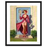 Pinup Girl With Accident At Her Door thumbnail