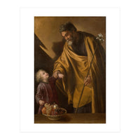 Sebastián Martínez / 'Saint Joseph with the Christ Child'. Ca. 1650. Oil on canvas. (Print Only)